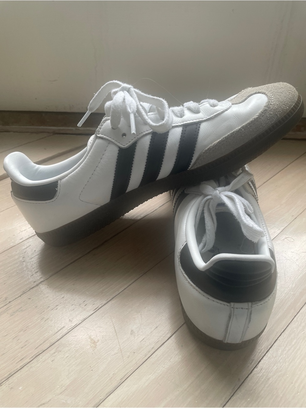 adidas sambas Women's White Sneakers with Black Stripes